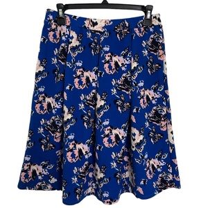 Joe B by Joe Benbasset Blue Floral Print Skirt Size Large